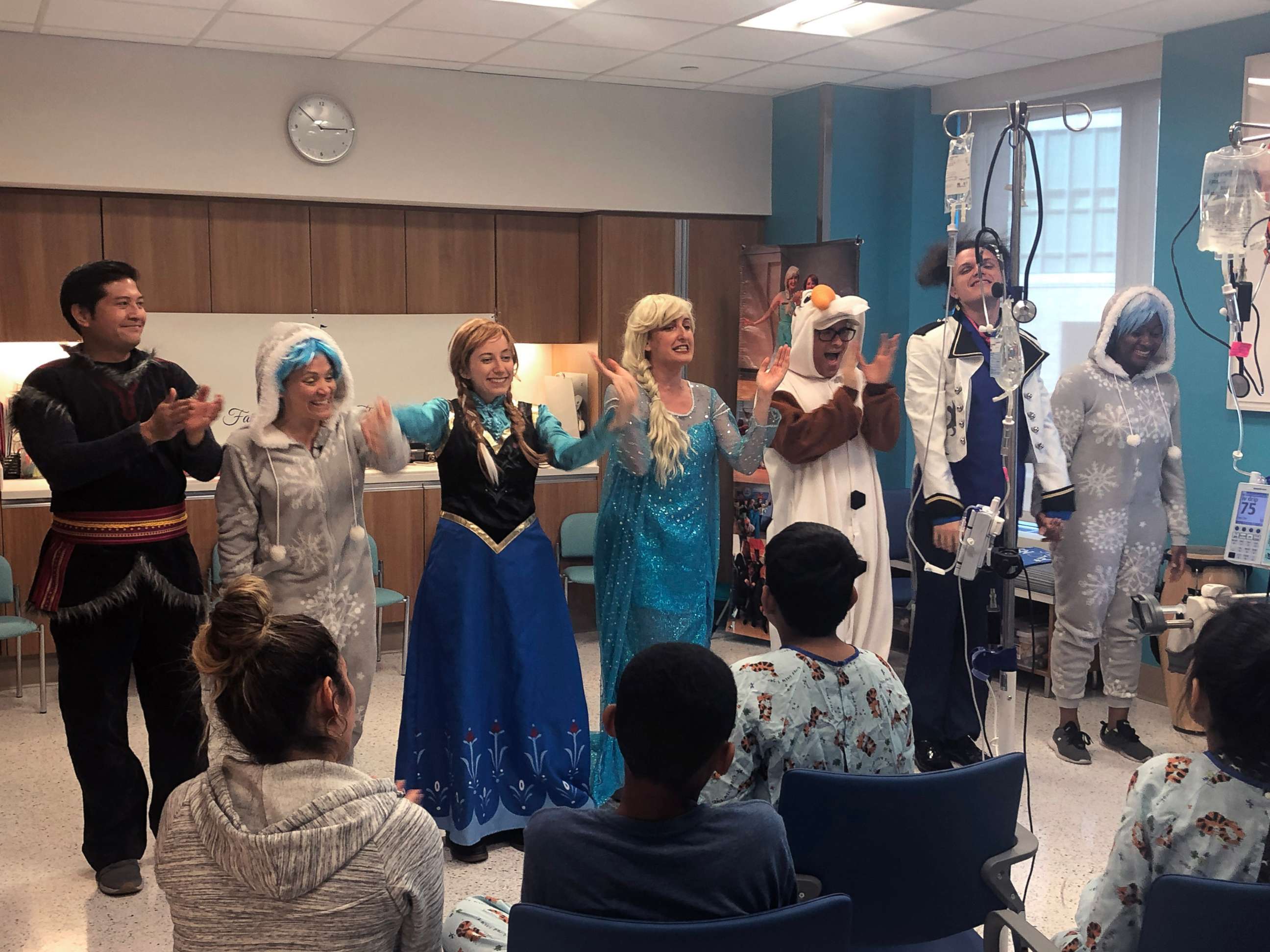 PHOTO: Fairytale Physical Therapy performers take a bow after their performance at New York Presbyterian Hospital.