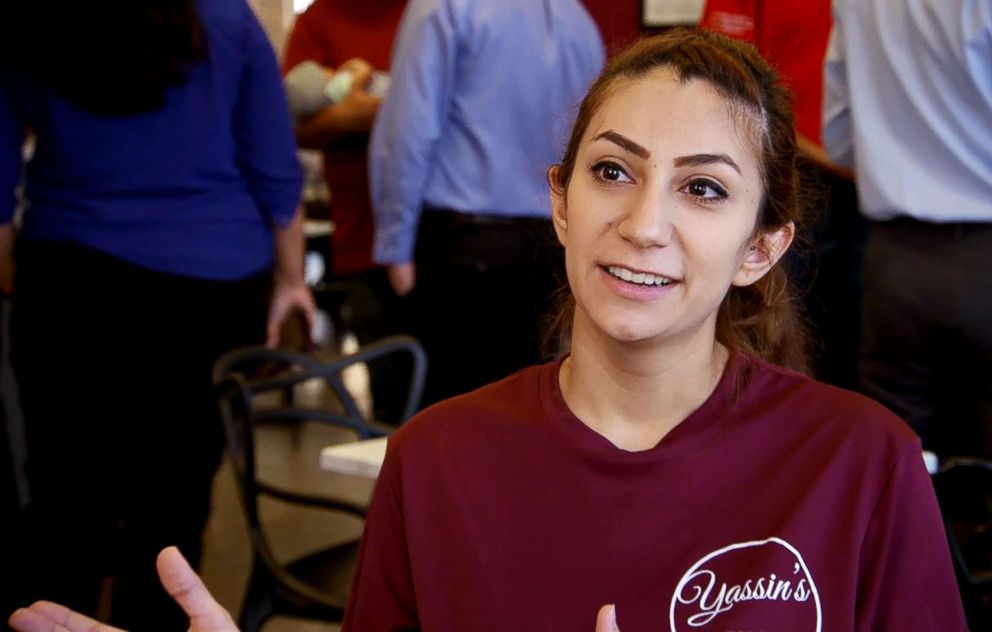 PHOTO: A worker at Yassin's Falafel House opens up in an interview with "GMA."