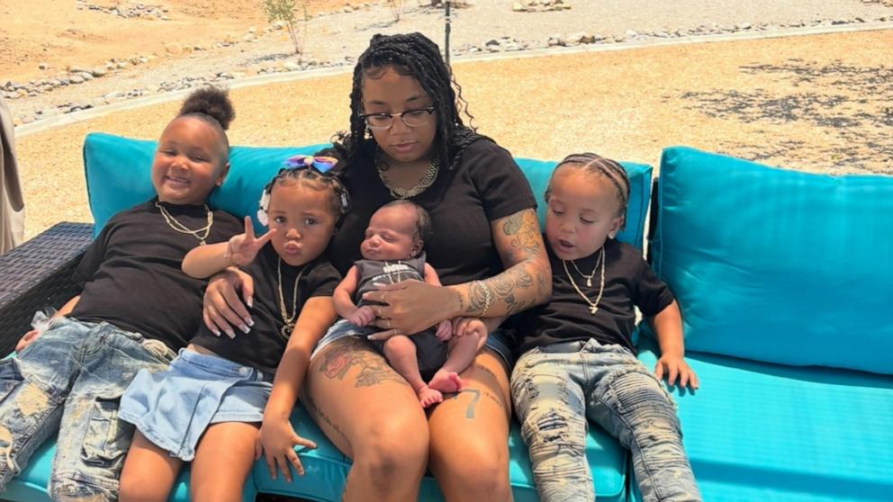 PHOTO: Mom Nauzhae Drake, 26, welcomed all four of her children on the same day of July 7 but during different years.