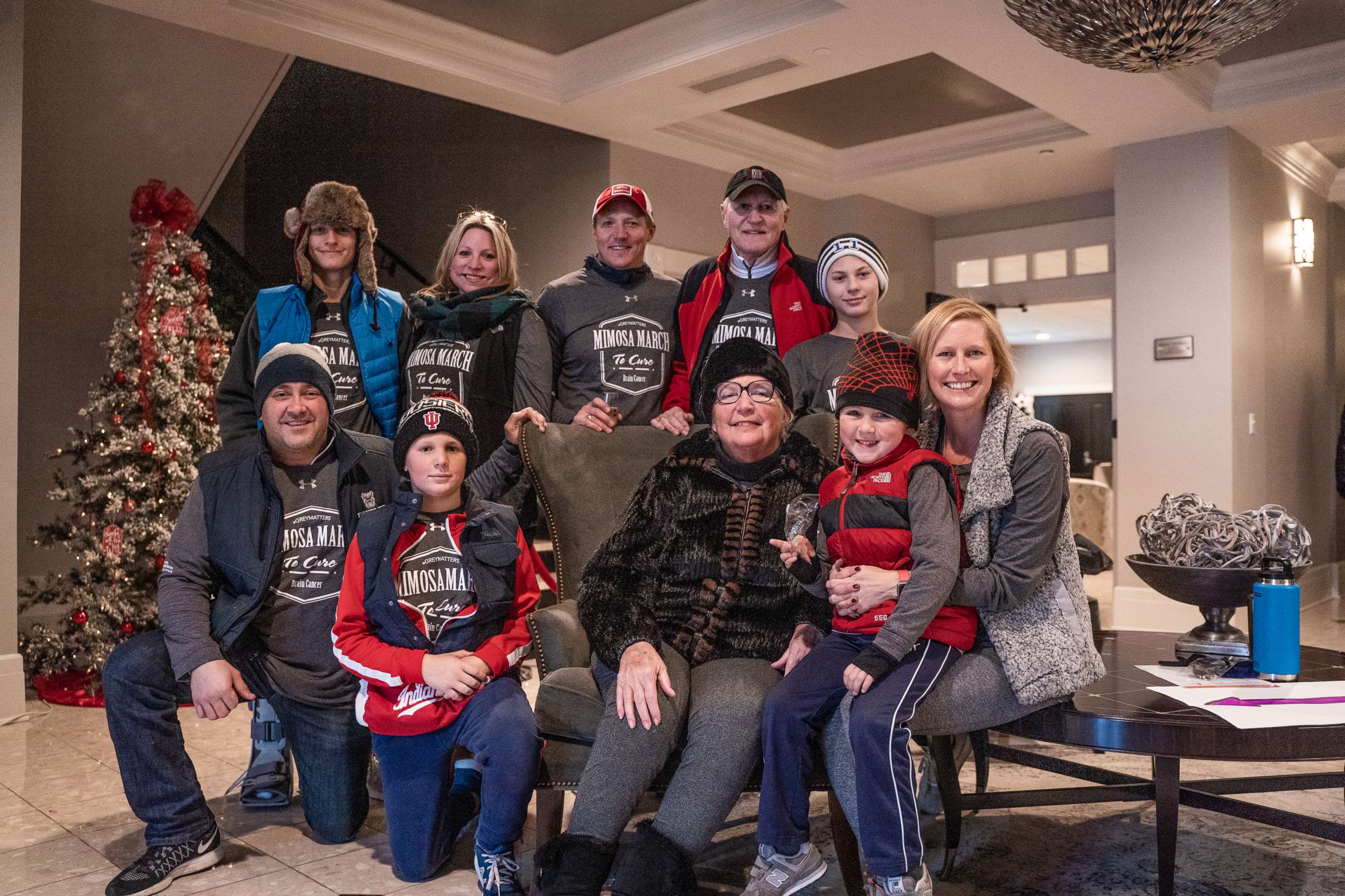 PHOTO: Nancy Maiers, 71, of Carmel, Indiana, was diagnosed with a brain tumor Jan. 2019. In this photo dated Thanksgiving 2019, Nancy is surrounded by her children, grandchildren and her husband of 50 years, Greg.