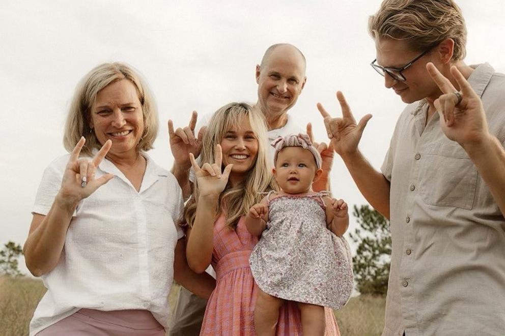 PHOTO: Mara McCullough, of Florida, poses with her parents and her husband and their daughter, Jane.