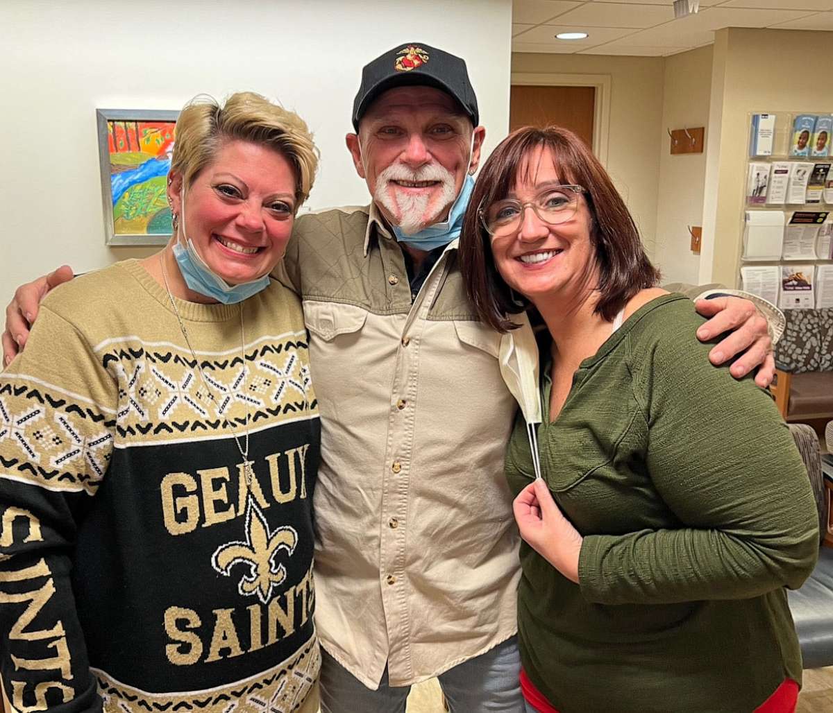 PHOTO: Molly Jones, John Cunningham and Kristi Hadfield met in person before Hadfield donated a kidney to Jones.