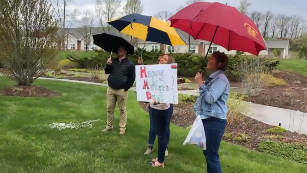 PHOTO: Rebecca Roy tweeted a video of her and her family singing "You Are My Sunshine" in Waterford, Michigan. The surprise was meant for Roy's grandma, Cherrill Flynn, but residents started emerging from their rooms to also enjoy the show.