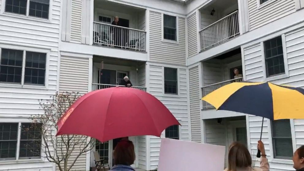 PHOTO: Rebecca Roy tweeted a video of her and her family singing "You Are My Sunshine" in Waterford, Michigan. The surprise was meant for Roy's grandma, Cherrill Flynn, but residents started emerging from their rooms to also enjoy the show.
