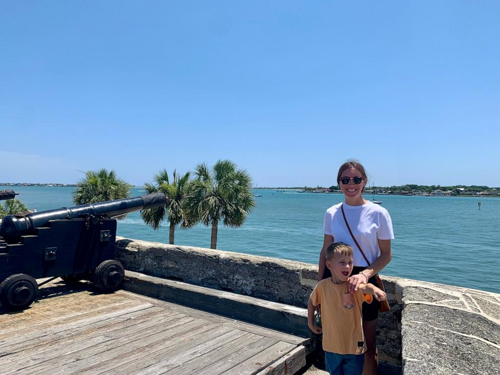 PHOTO: Deborah Dorbert poses with her son Kaiden on a family trip to St. Augustine, Fla., in May 2024.