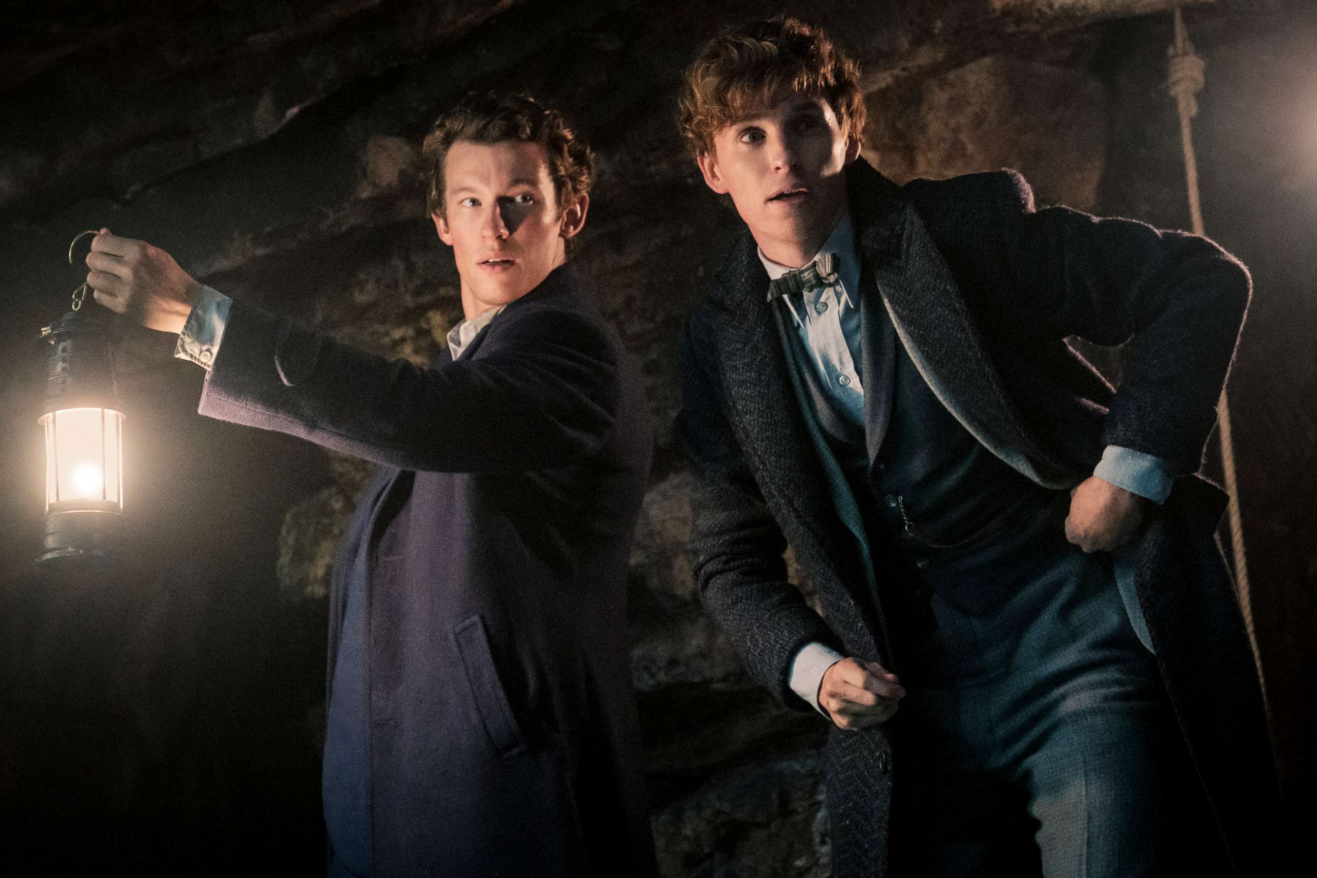 PHOTO: Callum Turner and Eddie Redmayne appear in a scene from "Fantastic Beasts: The Secrets of Dumbledore." 