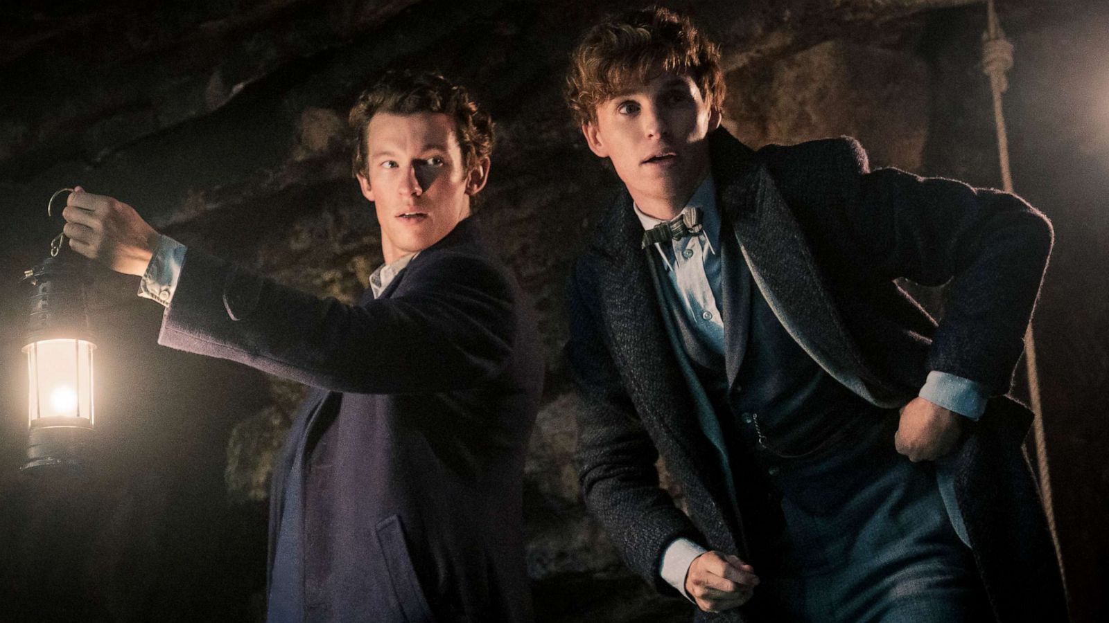 PHOTO: Callum Turner and Eddie Redmayne appear in a scene from "Fantastic Beasts: The Secrets of Dumbledore."