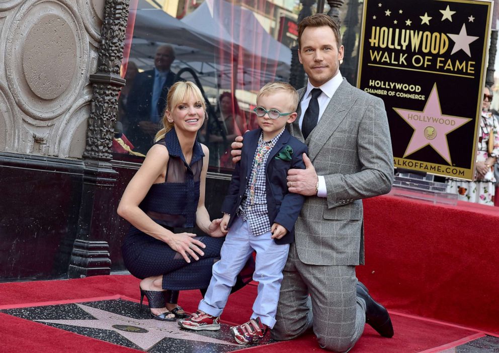 PHOTO: Anna Faris, Chris Pratt and son Jack Pratt attend the ceremony honoring Chris Pratt with a star on the Hollywood Walk of Fame on April 21, 2017 in Hollywood, Calif.
