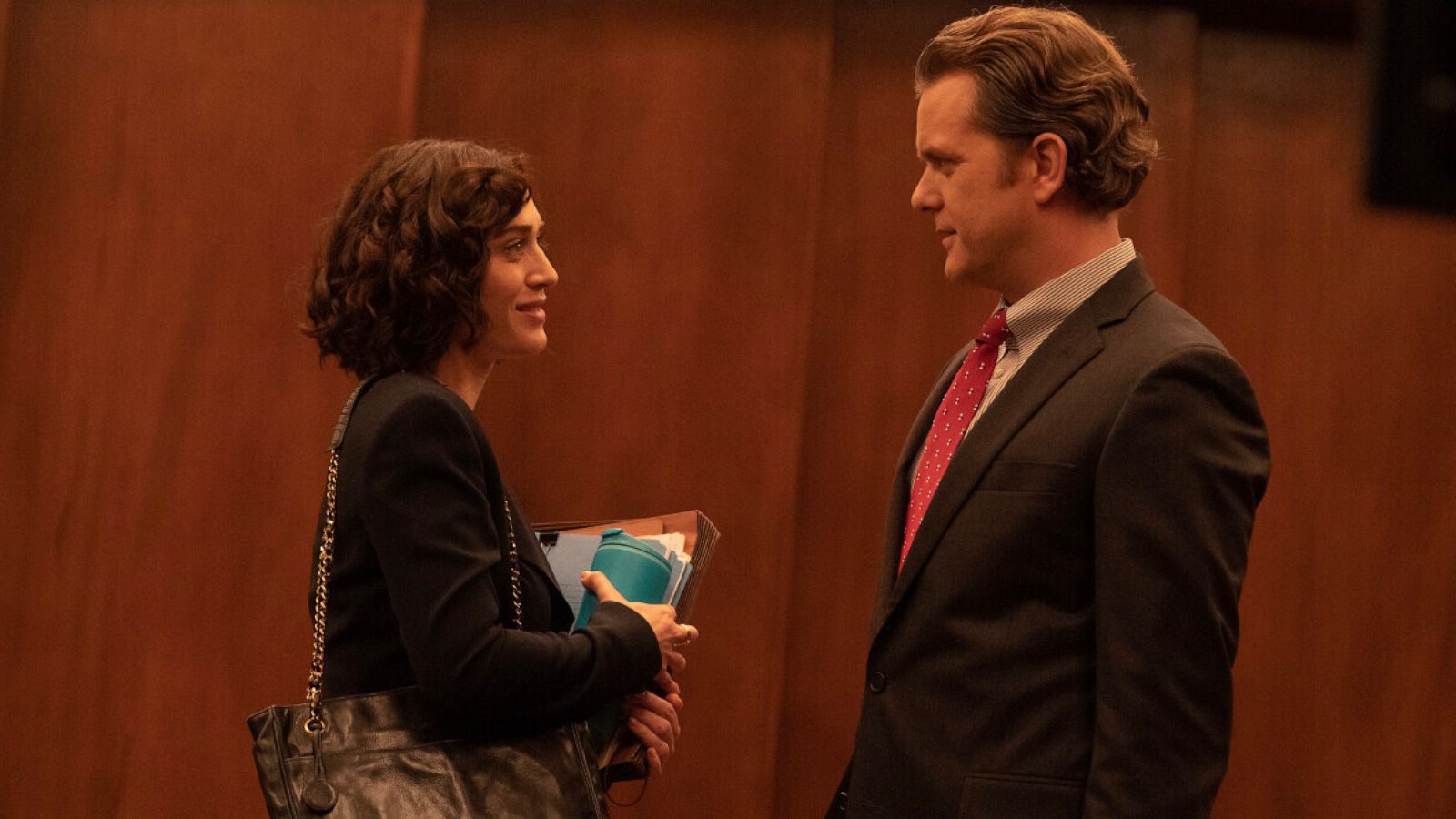 PHOTO: Lizzy Caplan as Alex Forrest and Joshua Jackson as Dan Gallagher in a scene from the Paramount+ series "Fatal Attraction."