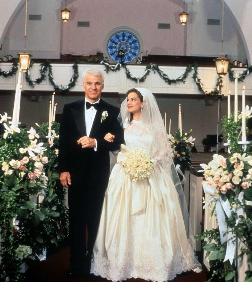 PHOTO: Steve Martin walking down the aisle with Kimberly Williams-Paisley in a scene from the film "Father Of The Bride," 1991.