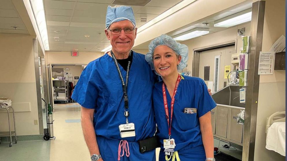 PHOTO: Dr. Harold Roberts and his eldest daughter, Dr. Sophia Roberts, both work at Barnes-Jewish Hospital in St. Louis, Missouri.