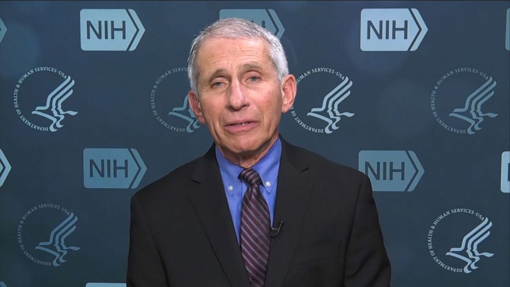 PHOTO: Dr. Anthony Fauci, the director of the National Institute of Allergy and Infectious Diseases, appears on "Good Morning America," April 9, 2020.