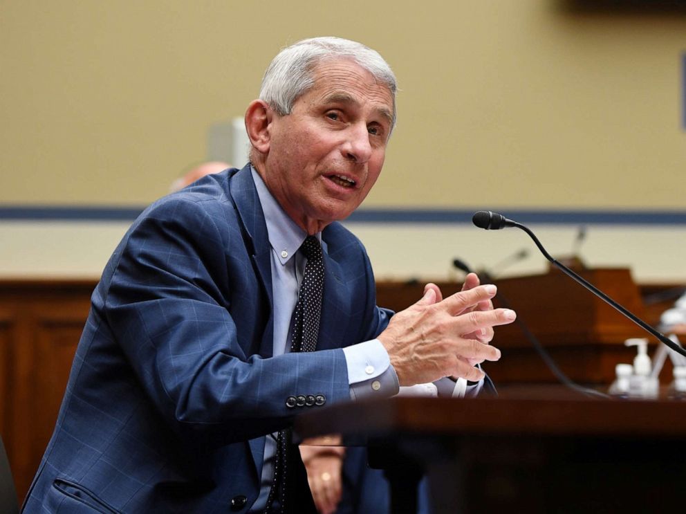 PHOTO: Dr. Anthony Fauci, director of the National Institute for Allergy and Infectious Diseases, testifies on the coronavirus crisis in Washington, D.C., July 31, 2020.