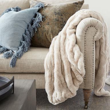 PHOTO: Faux Fur Ruched Throw