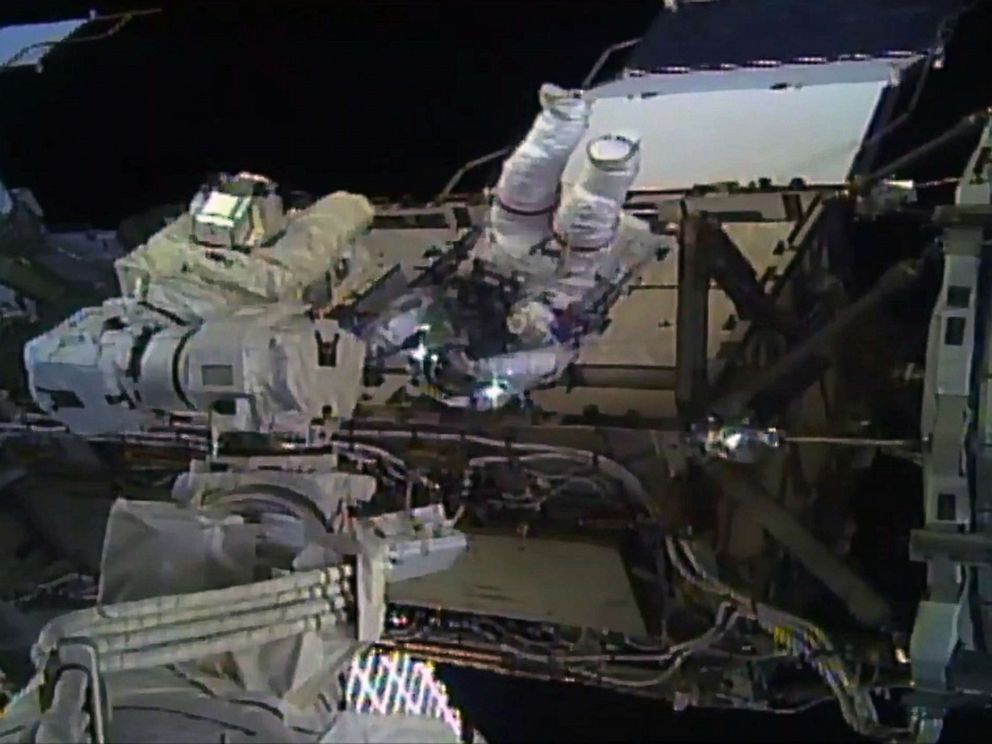 PHOTO: Astronaut Christina Koch during her spacewalk outside the International Space Station on Oct. 18, 2019.