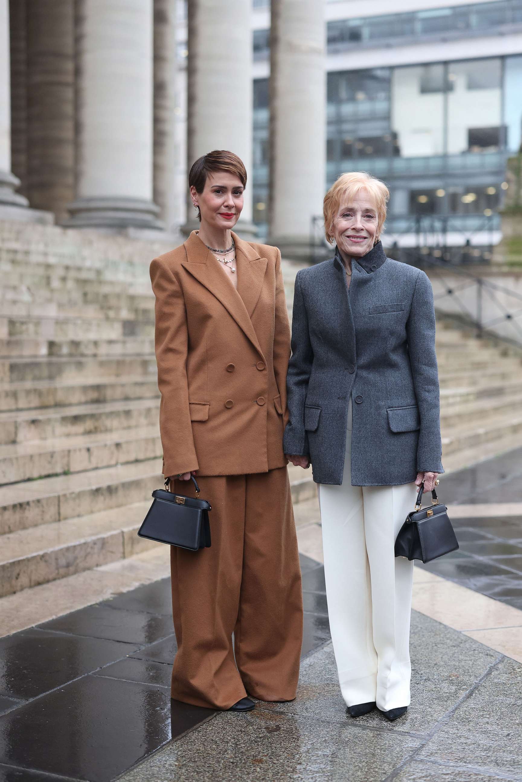 PHOTO: Sarah Paulson and Holland Taylor attend the Fendi Couture fashion show, Jan. 26, 2023 in Paris.