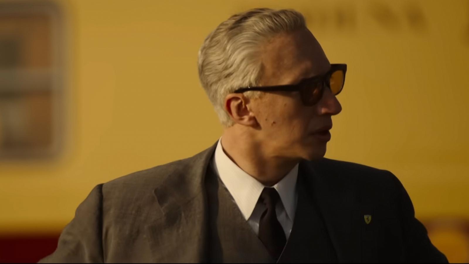 PHOTO: Adam Driver as Enzo Ferrari in "Ferrari" movie trailer.