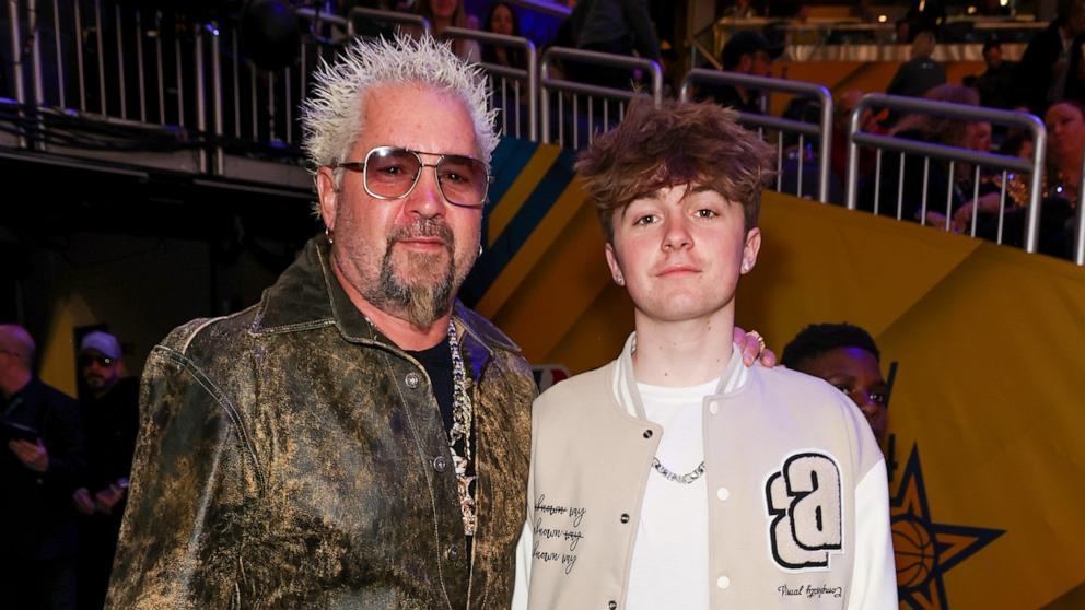 PHOTO: Guy Fieri and Ryder Fieri attend the 73rd NBA All-Star Game, Feb. 18, 2024, in Indianapolis.