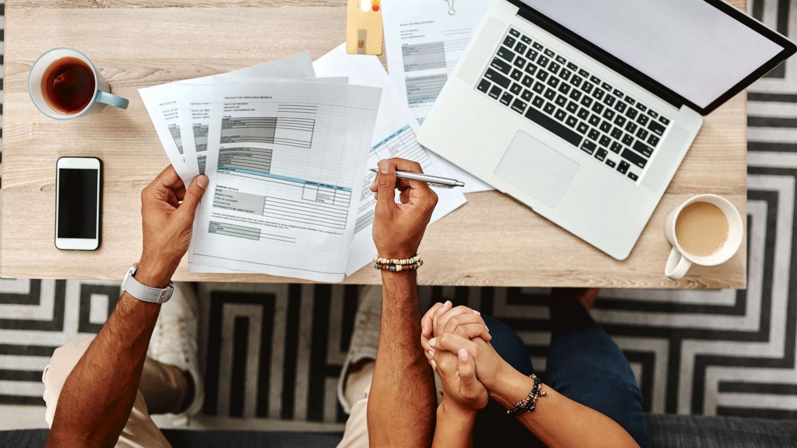 PHOTO: A couple review their finances in this stock photo.