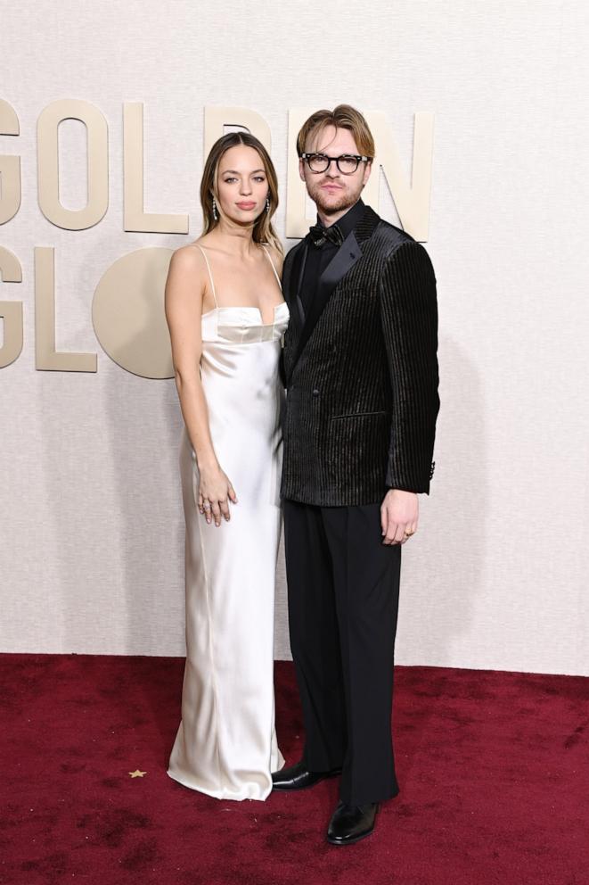 PHOTO: Claudia Sulewski and Finneas attend the 81st Annual Golden Globe Awards at The Beverly Hilton, Jan. 7, 2024, in Beverly Hills, California.