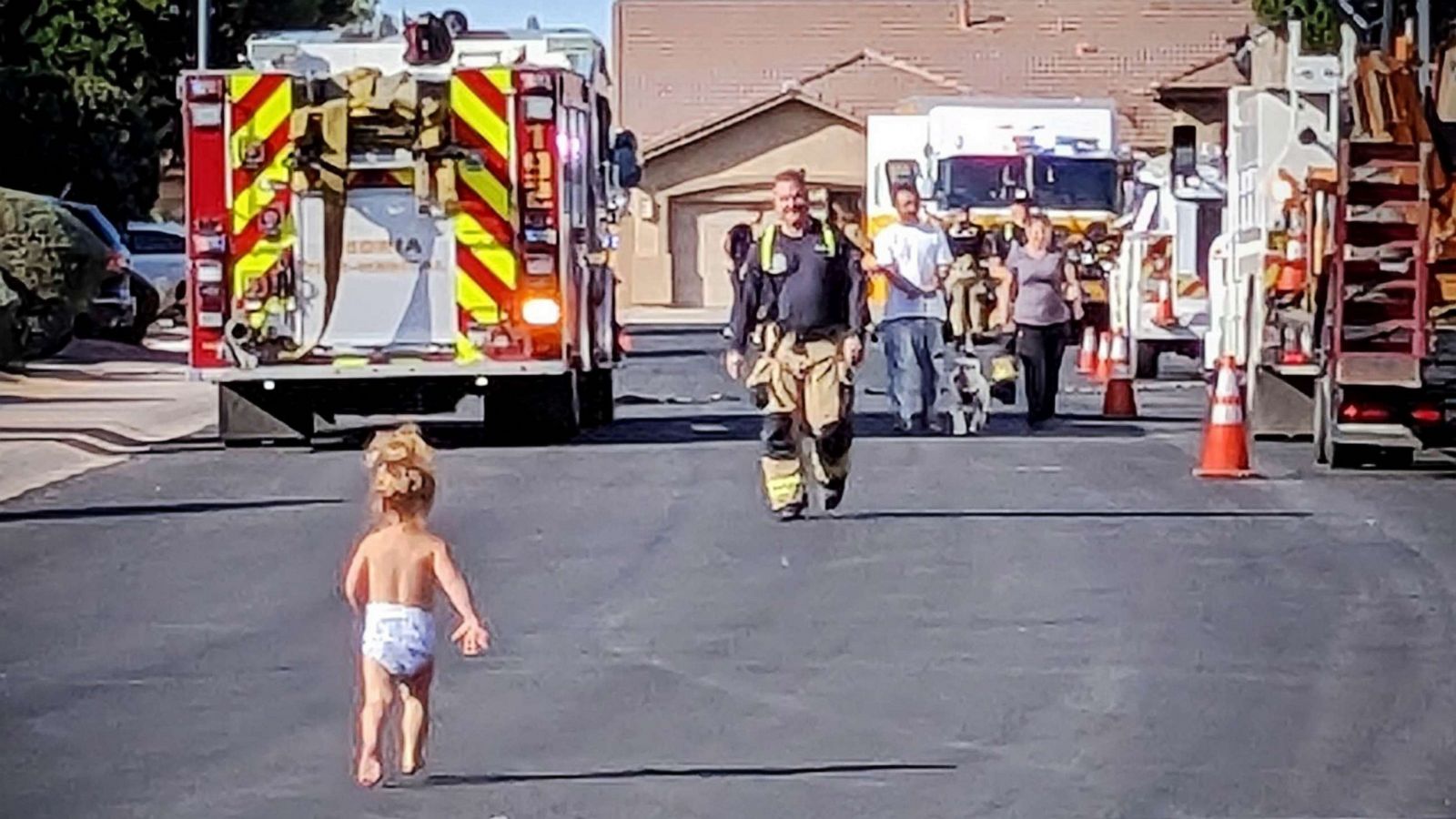 PHOTO: Glendale Fire Department Capt. Dave Colson was responding to a call at a home in his neighborhood when he was greeted by his daughter.