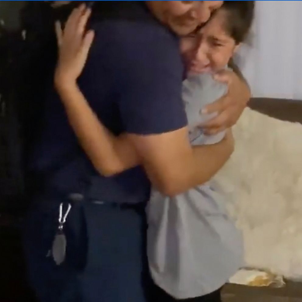 VIDEO: Firefighter surprises daughter after being apart battling wildfires 