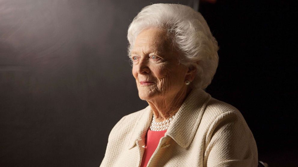 Former First Lady Barbara Bush is interviewed at the Bush Library in College Station, Texas, Oct. 24, 2011.