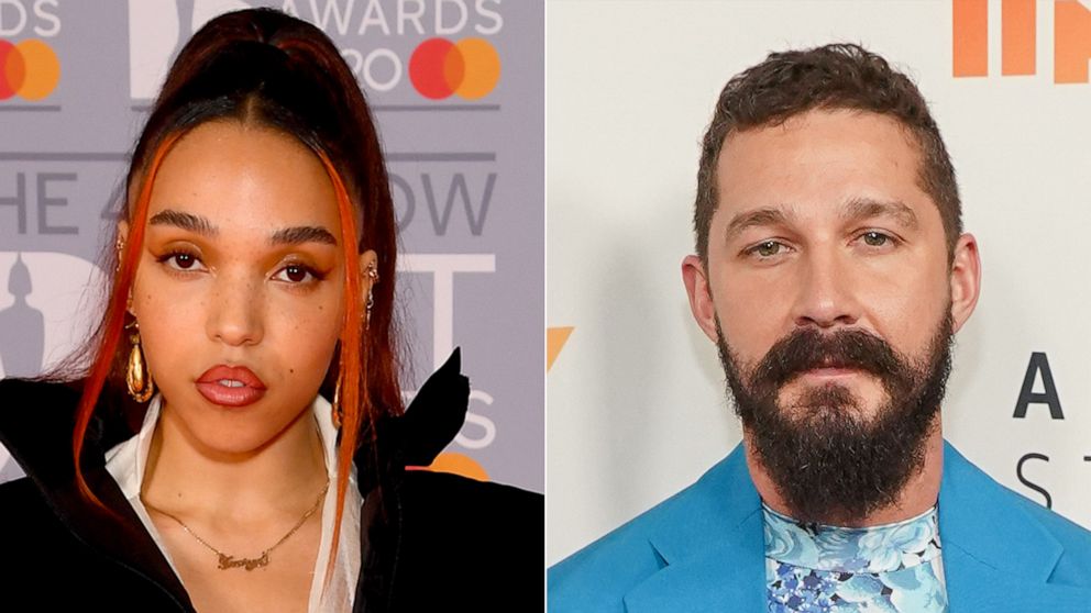 PHOTO: In this Feb. 18, 2020, file photo, FKA Twigs attends The BRIT Awards 2020 in London. Shia LaBeouf attends the premiere in Hollywood, Calif., Nov. 5, 2019.