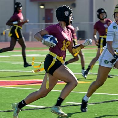 PHOTO: In this Sept. 19, 2023 file photo, a flag football game is shown at Wilson in Long Beach, Calif.