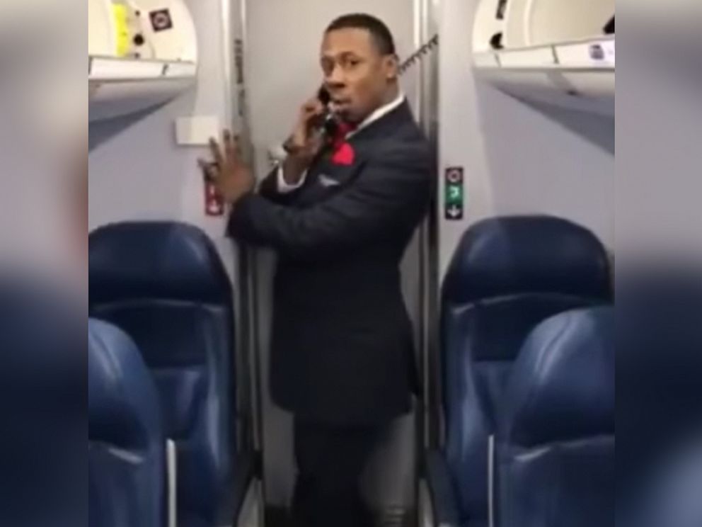 PHOTO: Marcus Gindrow, a member of Endeavor Airs flight crew, recorded his Toxic dance on March 31 during a layover in Atlanta, Georgia.