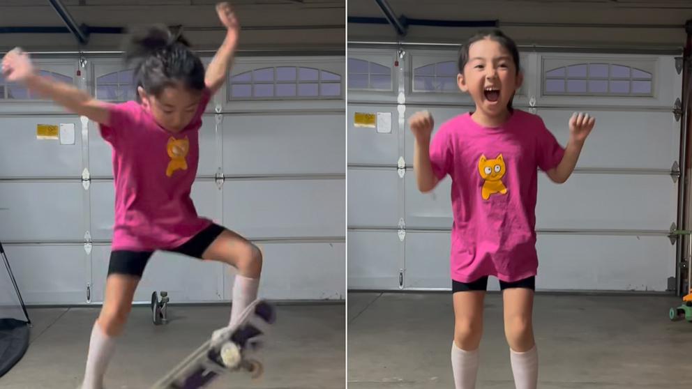 PHOTO: 6-year-old cries after landing kickflip.