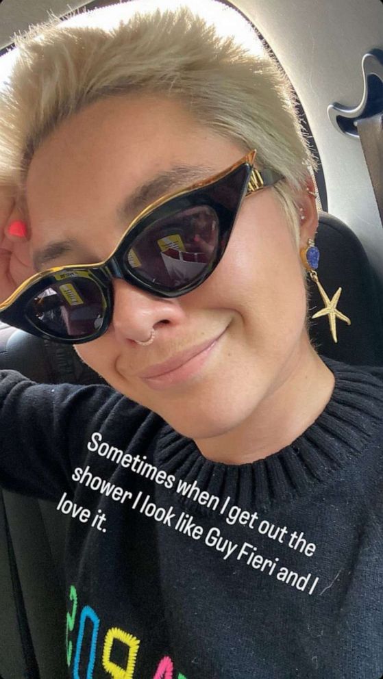 PHOTO: In a post made to her Instagram account, Florence Pugh shows off her hair.