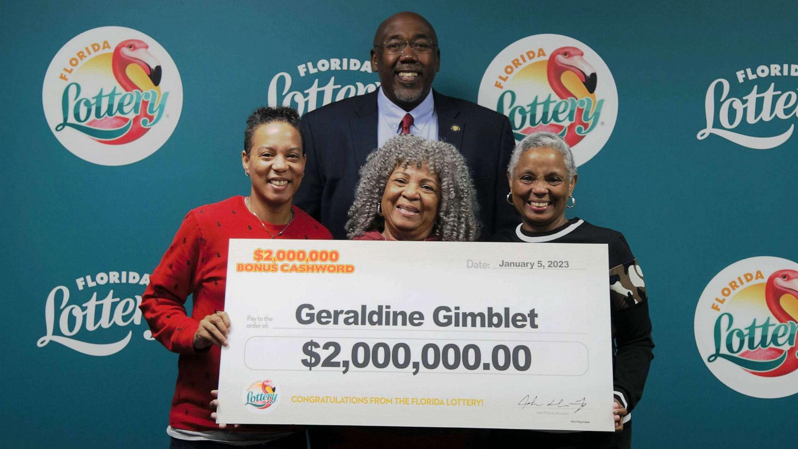 PHOTO: Geraldine Gimblet, of Lakeland, Florida, won a $2 million prize from the Florida Lottery.