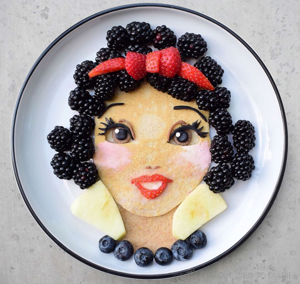 PHOTO: Laleh Mohmedi turned spelt pancakes with fruit into Snow White.