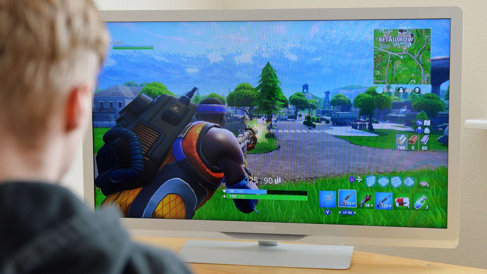 PHOTO: In this March 19, 2018, file photo, a boy is playing the videogame, Fortnite.