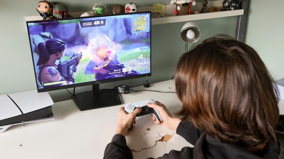PHOTO: A teenager plays Fortnite video game in Montreuil near Paris, France on February 12, 2025.