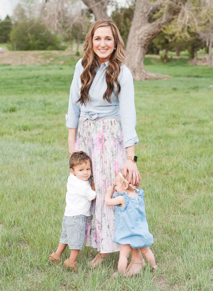 PHOTO: Katie Page of Parker, Colorado, photographed with her newly adopted children, Grayson, 2 and Hannah, 1.