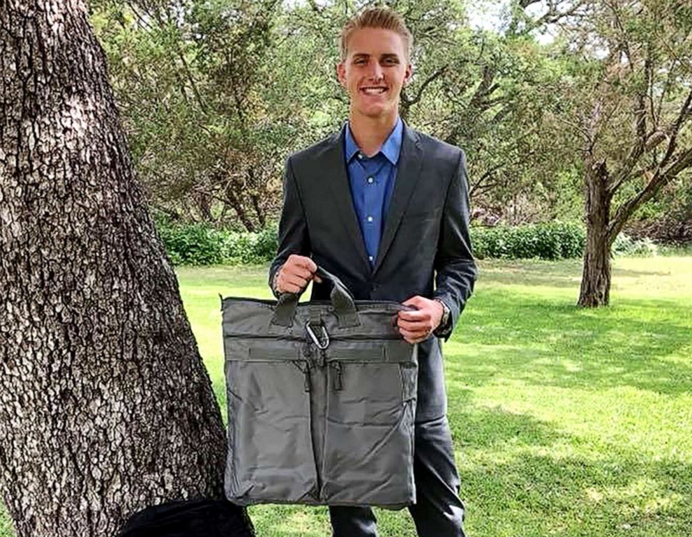 PHOTO: Hunter Beaton, 18, created a program that gives bags to kids in foster care. 