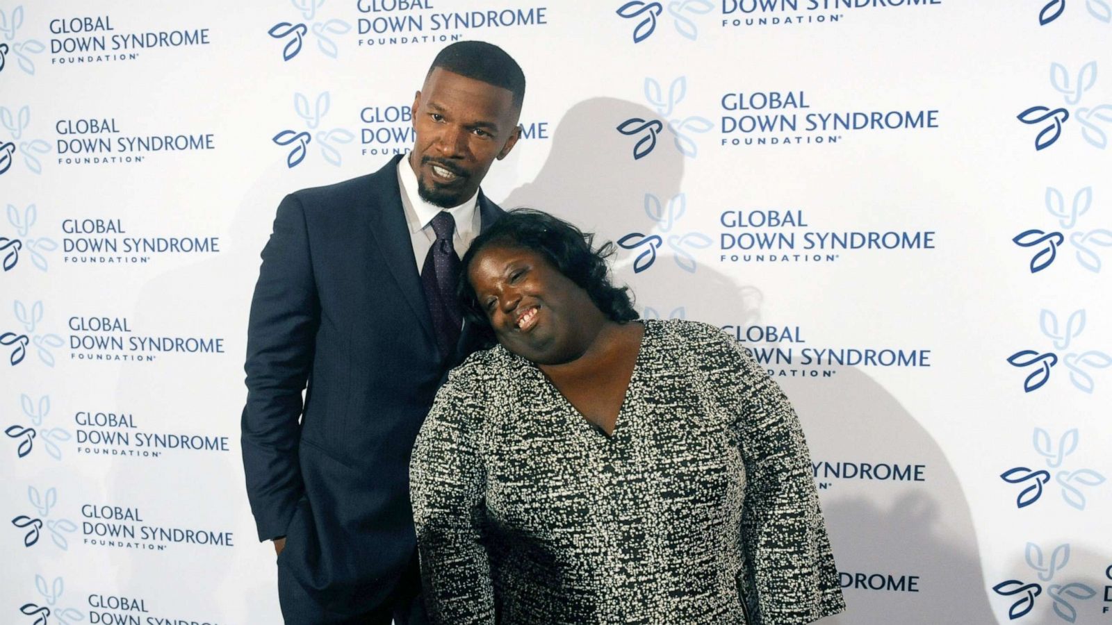 PHOTO: Jamie Foxx poses for pictures with his sister DeOndra Dixon before the start of the 2016 Global Down Syndrome Foundation "Be Beautiful, Be Yourself" fashion show at the Colorado Convention Center in Denver, Nov. 12, 2016.