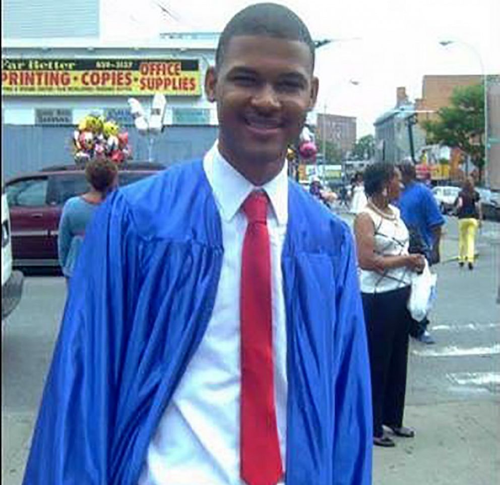 PHOTO: Frank Baez poses at his high school graduation in New York.