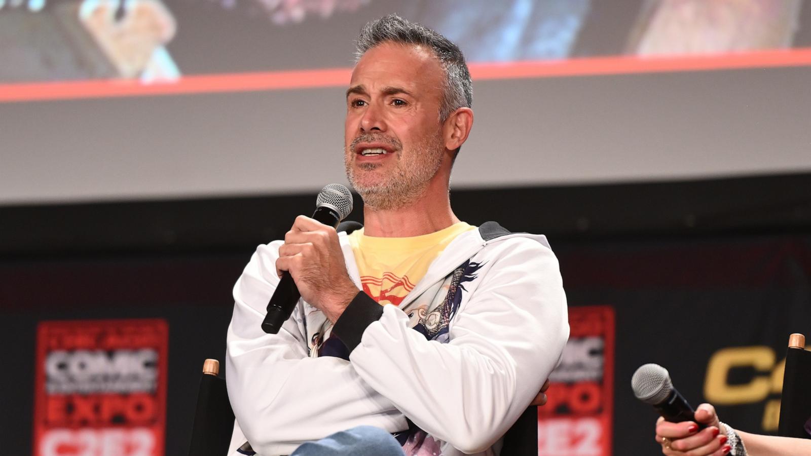 PHOTO: Freddie Prinze Jr. speaks on stage at C2E2 Chicago Comic & Entertainment Expo at McCormick Place April 27, 2024 in Chicago.