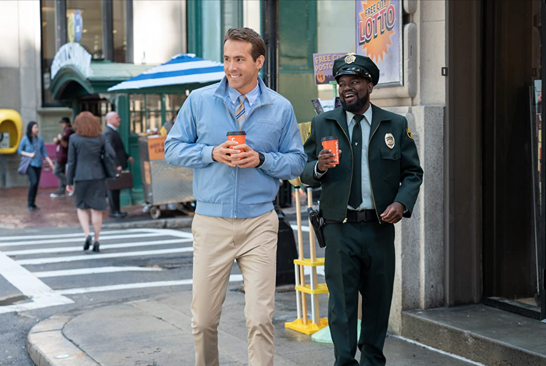 PHOTO: Ryan Reynolds and Lil Rel Howery are seen in a still from "Free Guy."