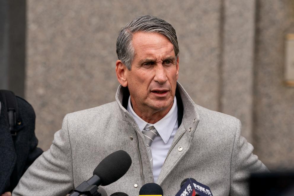 PHOTO: Justin Baldoni's attorney Bryan Freedman speaks to the media outside United States District Court in Manhattan after a trial conference in New York City, Feb. 3, 2025.