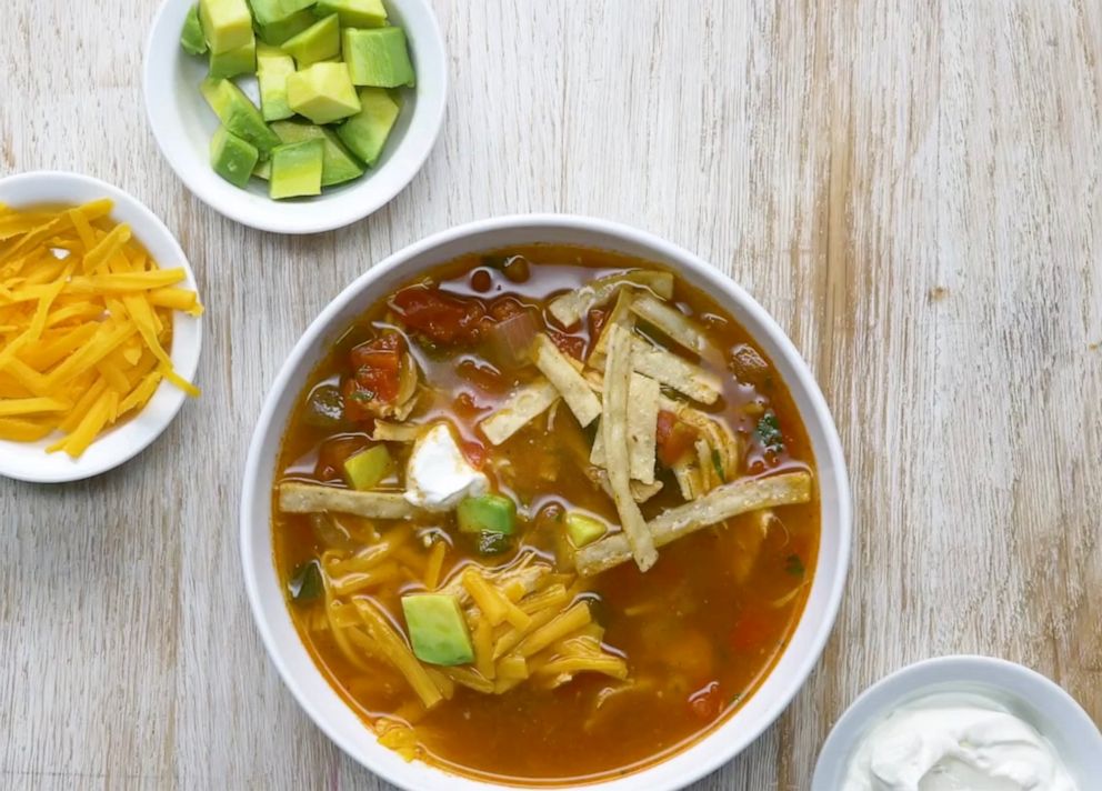 PHOTO: Chicken enchilada soup that can be batched ahead.