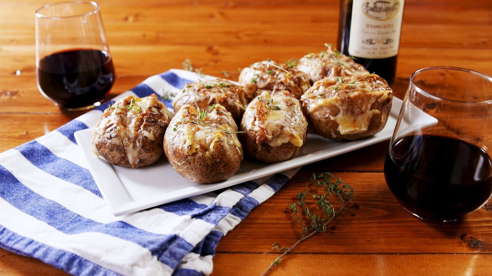 PHOTO: French onion soup baked potatoes.