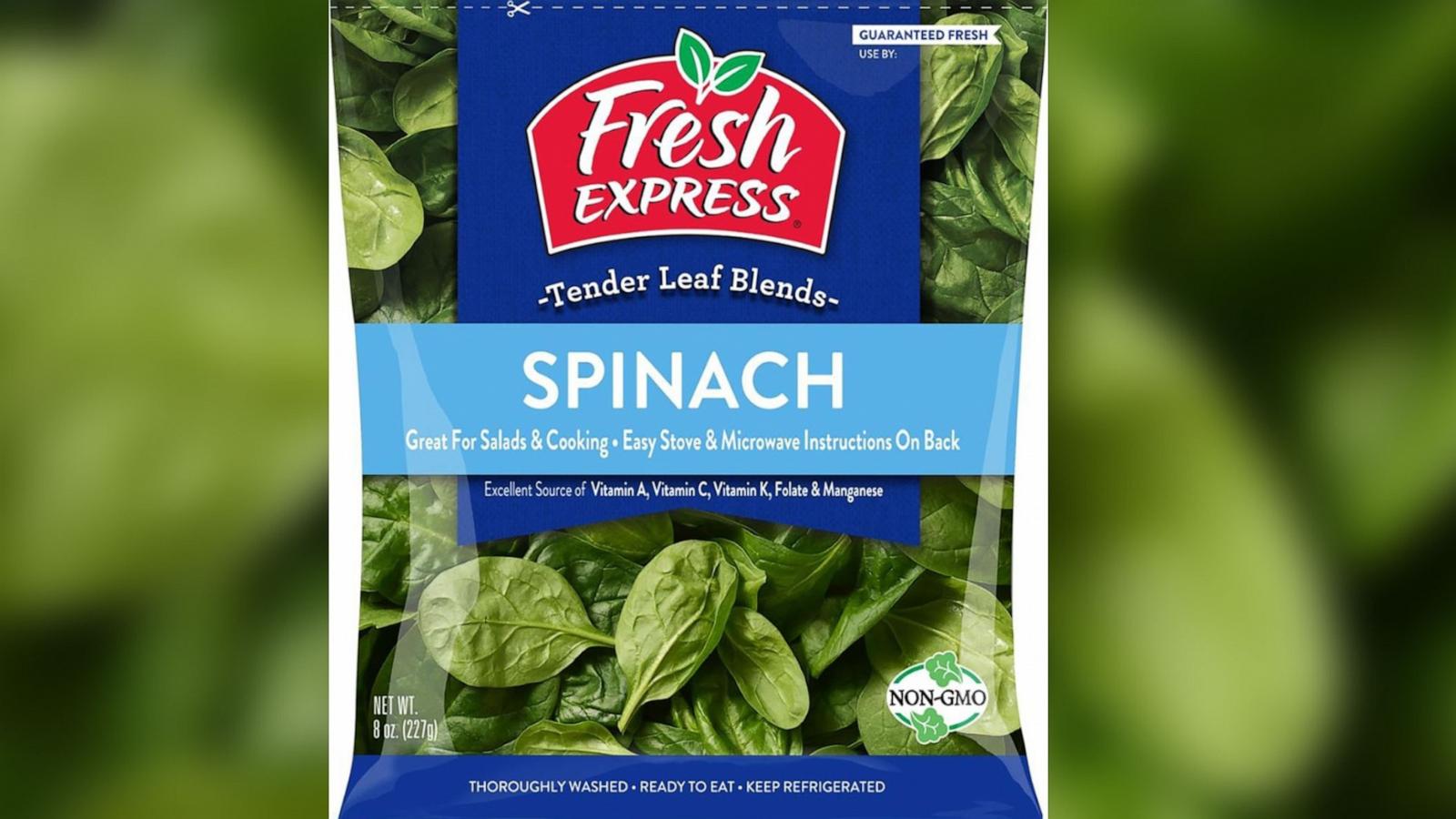 PHOTO: Fresh Express has issued a voluntary recall of a Fresh Express Spinach due to a potential health risk from Listeria monocytogenes.