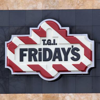 PHOTO: An image of the sign for T.G.I Friday's, March 16, 2020, in Levittown, N.Y.