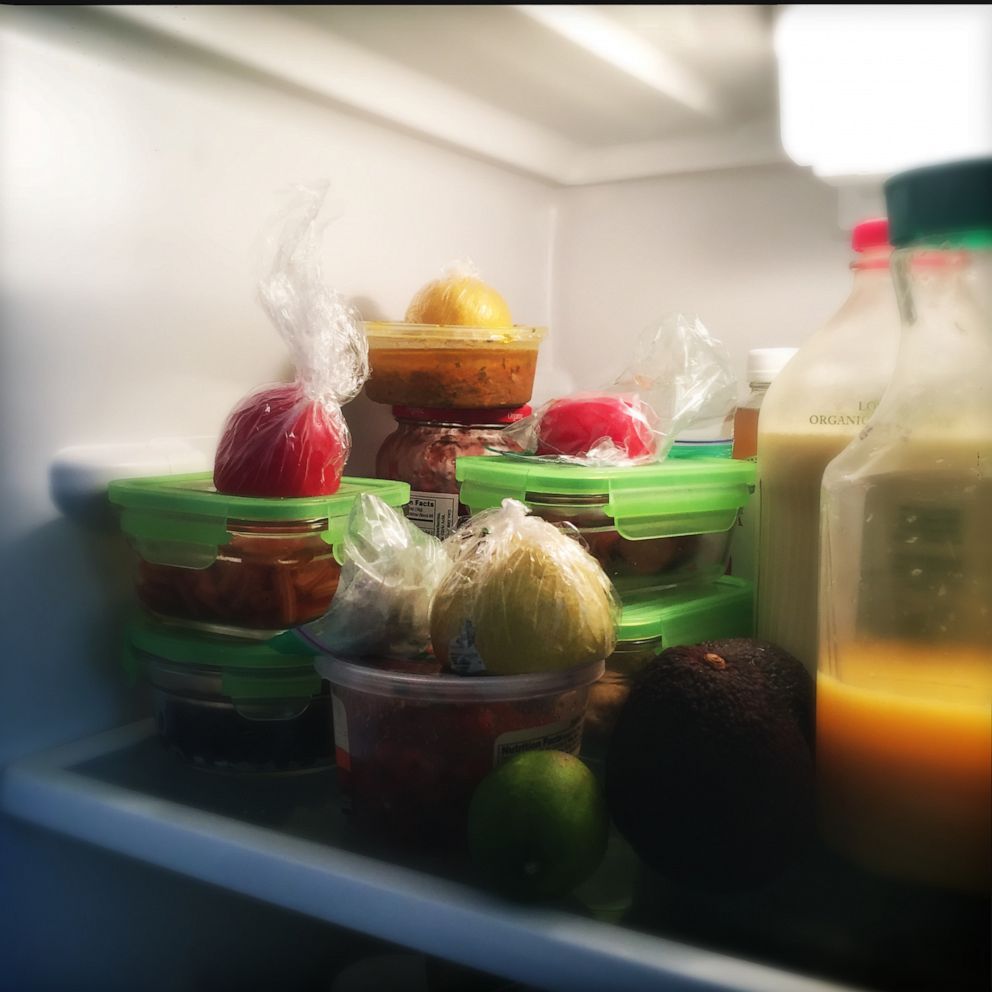 PHOTO: In this undated file photo, leftovers are stacking in a refrigerator.
