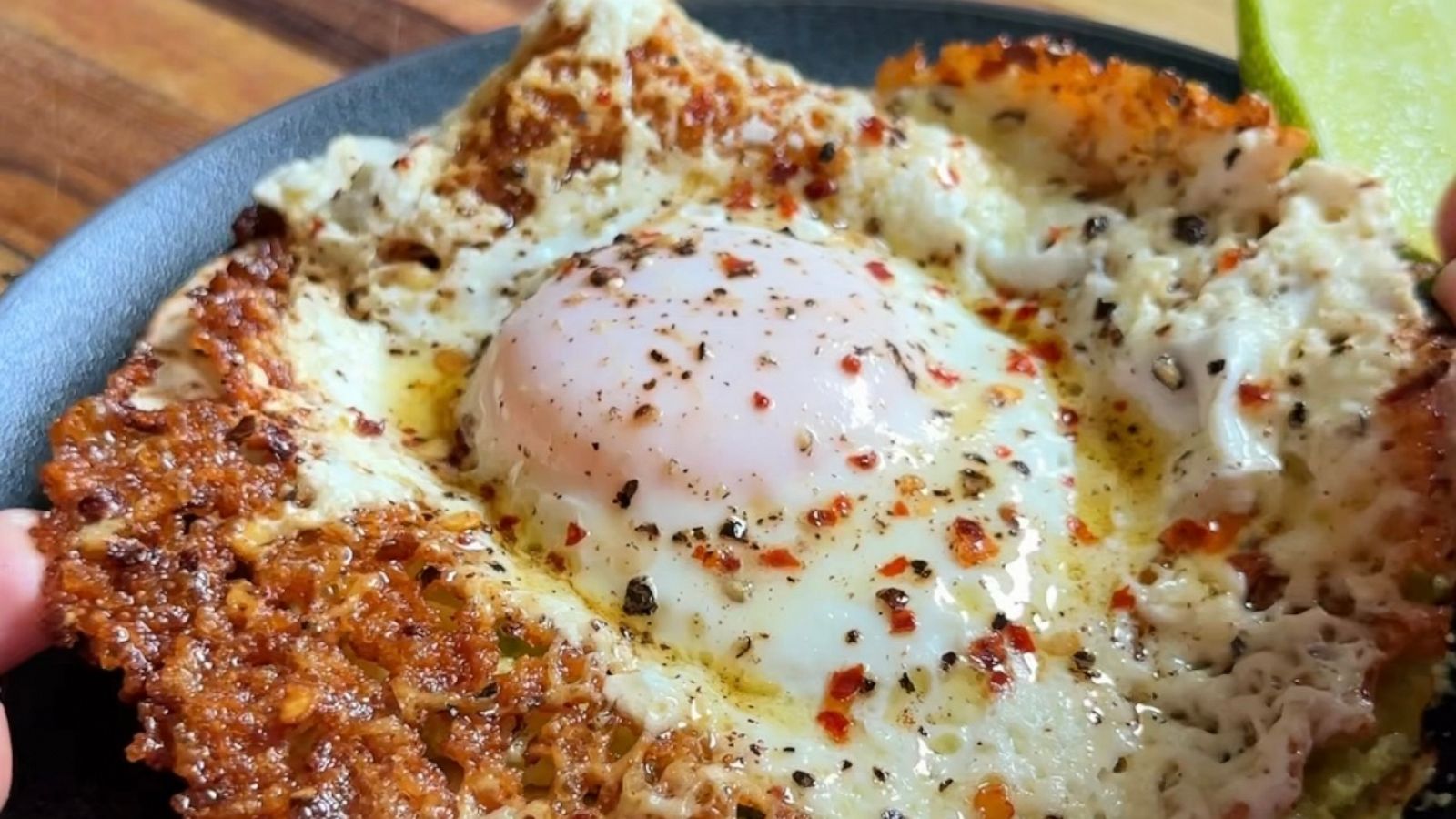 PHOTO: A feta cheese fried egg taco.