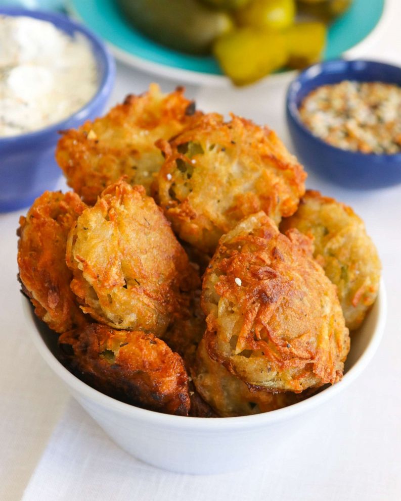 PHOTO: Fried pickle latkes from What Jew Wanna Eat.
